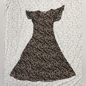 Vintage Rampage Black Dress with White Floral Design